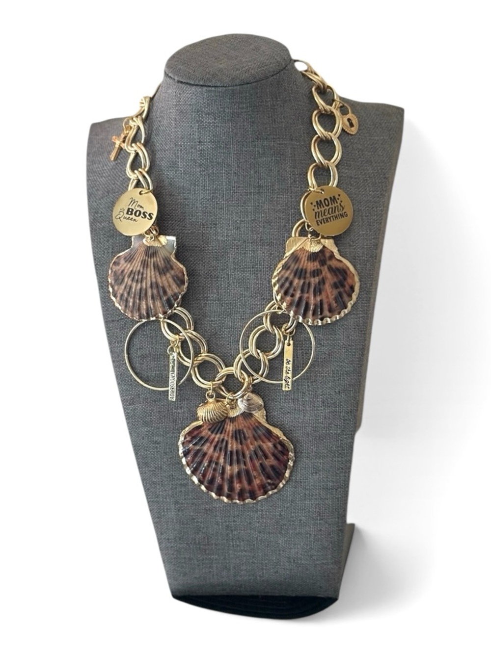 Tolee Dezigns Statement Charm Necklace – Mom Boss / Mom Means Everything